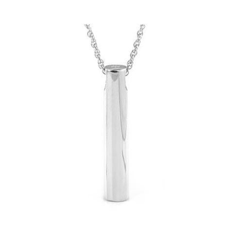 Sterling Silver Cylinder Urn | Cremation Necklace for Men | Holds Ashes | 20 Chain