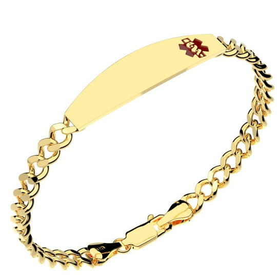 Curb Link 14k Gold Yellow Gold Medical ID Bracelet