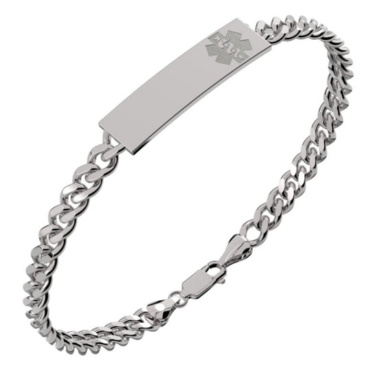 Curb Link 925 Sterling Silver Medical ID Bracelet med2186_1016