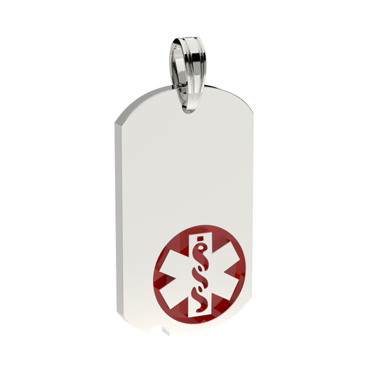 Medical Dog Tag 1 1/2in Pendant