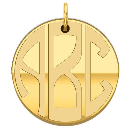 Round 3 Letter Initial Monogram Disc Plate in Multiple Sizes