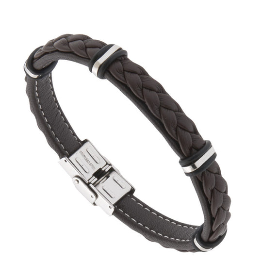 Brown Leather 8in Bracelet