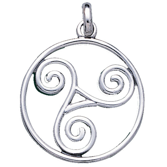 0.925 Sterling Silver  Claddagh Triskele Pendant