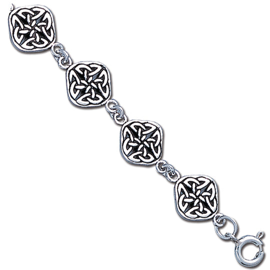 0.925 Sterling Silver 7in Celtic Knot Work Bracelet