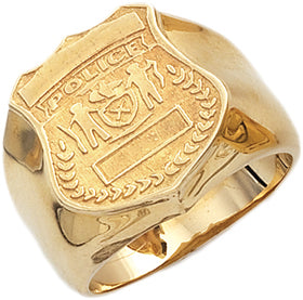 Men's 14k Yellow Gold Police Officer Ring