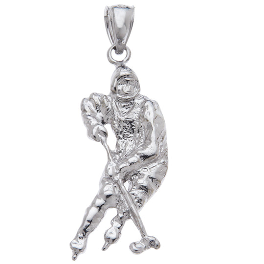0.925 Sterling Silver 3/4in Hockey Goalie