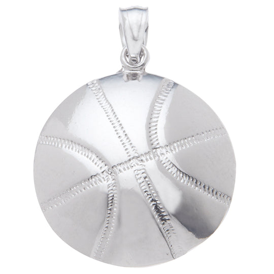 0.925 Sterling Silver 1in BasketBall Charm