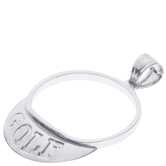 0.925 Sterling Silver 3/4in Golf Visor Hat Charm