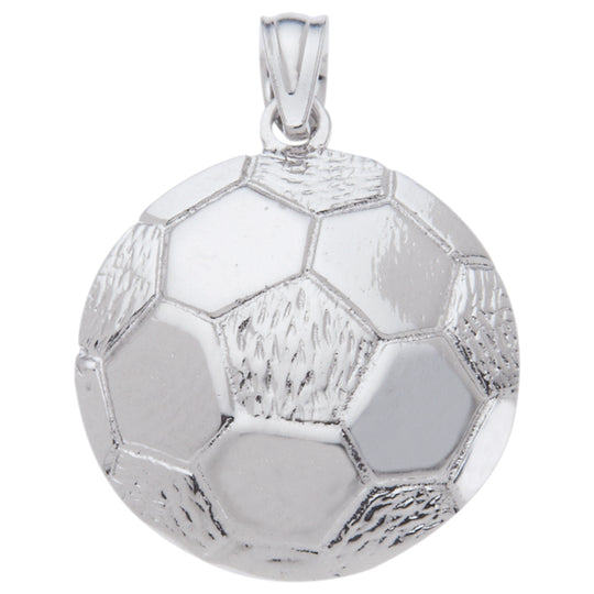 0.925 Sterling Silver 3/4in Soccer Ball Charm