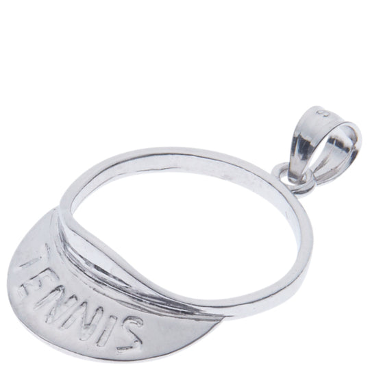 0.925 Sterling Silver 3/4in Tennis Visor Charm