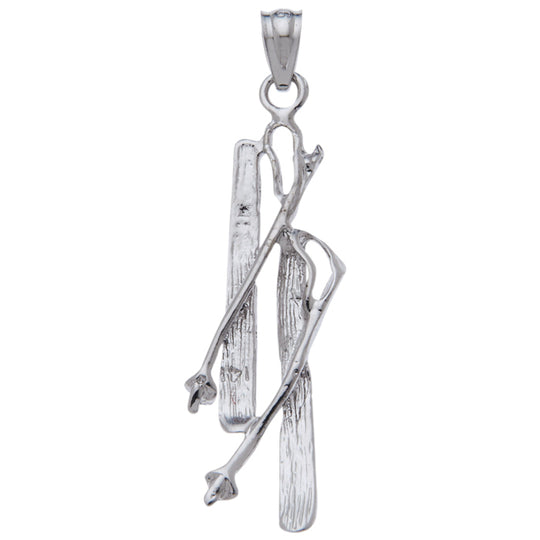 0.925 Sterling Silver 1 1/4in Ski Charm