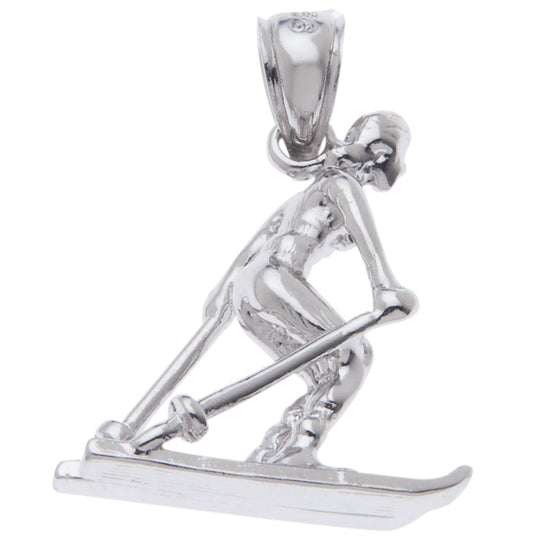 0.925 Sterling Silver 1in Skier Charm