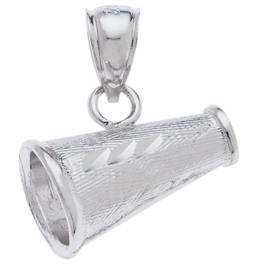 0.925 Sterling Silver 3/4 in Cheerleader Megaphone Charm