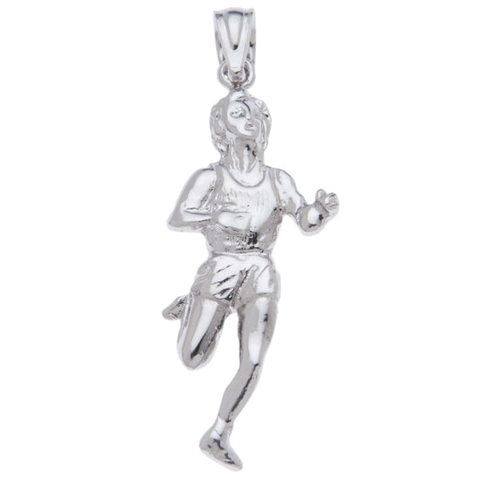 0.925 Sterling Silver 1 1/4in Runner Charm