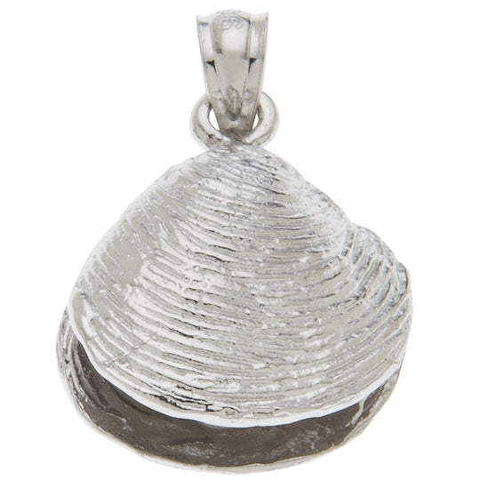 0.925 Sterling Silver 5/8in Clam Shell Charm