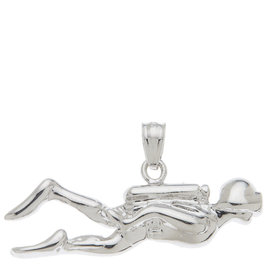 0.925 Sterling Silver 1in Diver Charm