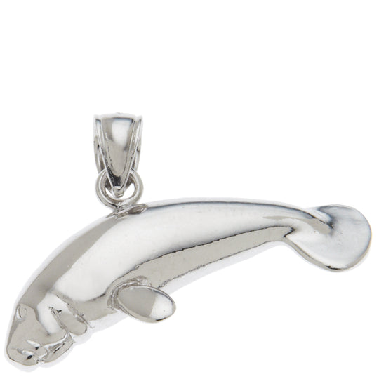 0.925 Sterling Silver 1in Manatee Charm