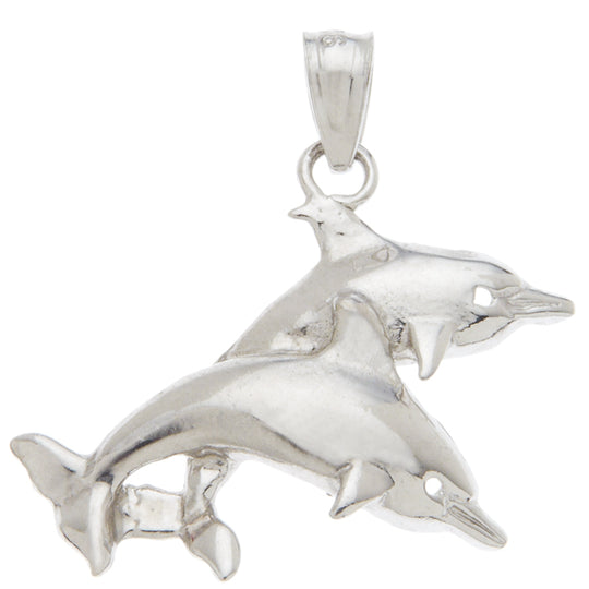 0.925 Sterling Silver 3/4in Dolphin Charm