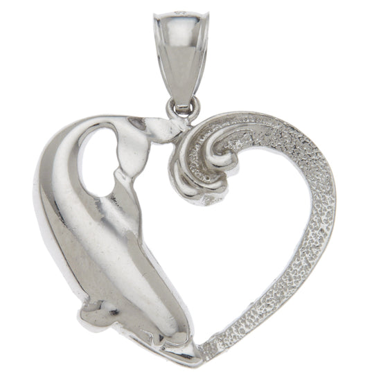 0.925 Sterling Silver 1in Dolphin Charm