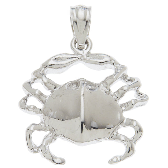 0.925 Sterling Silver 3/4in Crab Charm