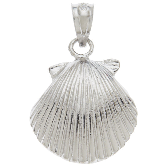 0.925 Sterling Silver 3/4in Shell Charm