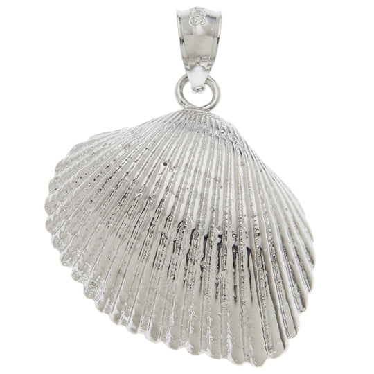 0.925 Sterling Silver 1in Shell Charm