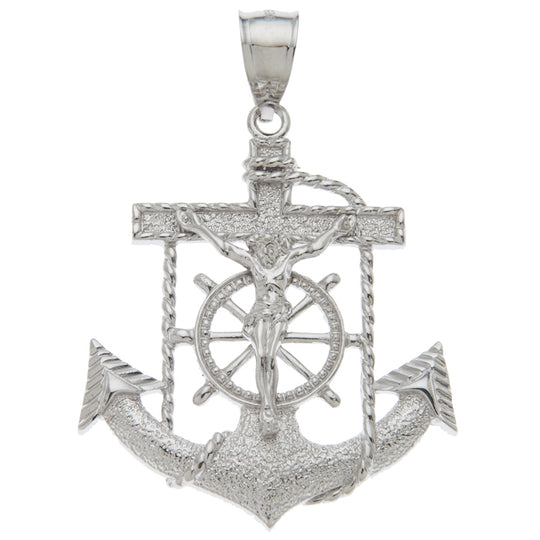 0.925 Sterling Silver 2in Anchor Charm