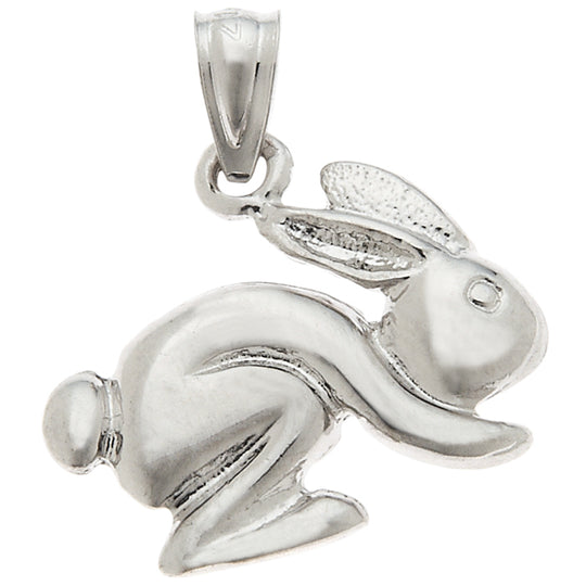 0.925 Sterling Silver 3/4in Rabbit Charm