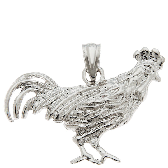 0.925 Sterling Silver 1in Rooster Charm