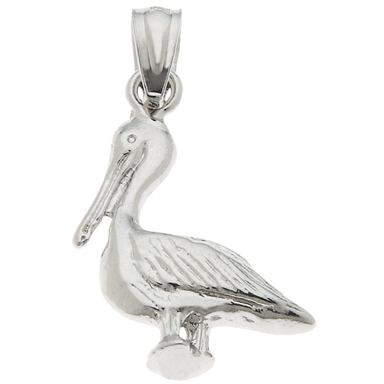 0.925 Sterling Silver 3/4in Pelican Charm