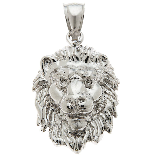 0.925 Sterling Silver 1in Lion's Head Charm