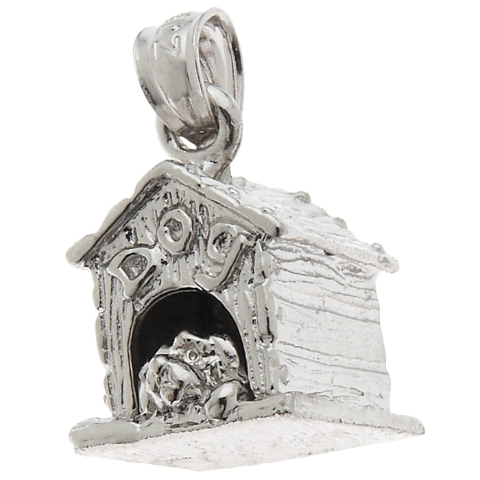 0.925 Sterling Silver 5/8in Doghouse Charm