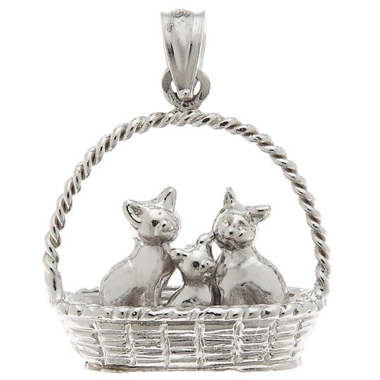 0.925 Sterling Silver 3/4in Kitten Charm