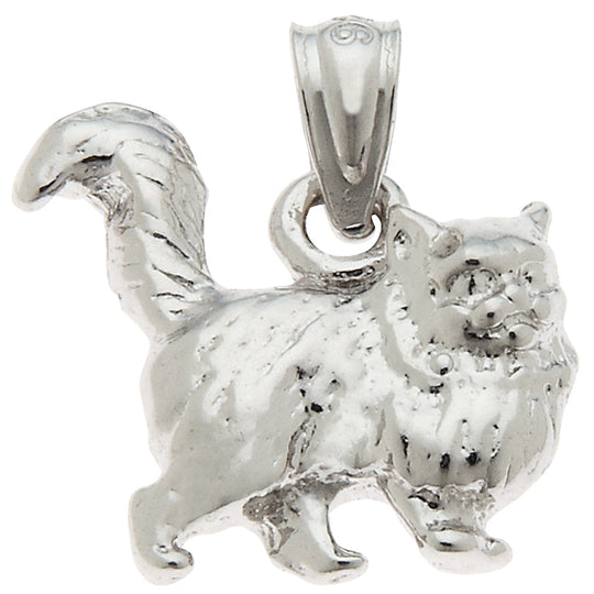 0.925 Sterling Silver 1/2in Cat Charm