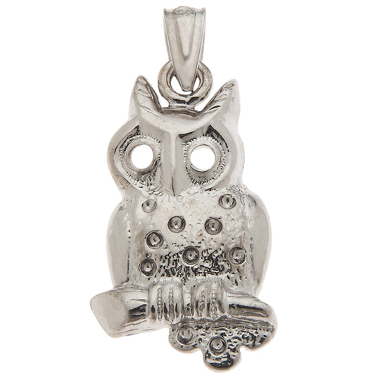 0.925 Sterling Silver 1in Owl Charm