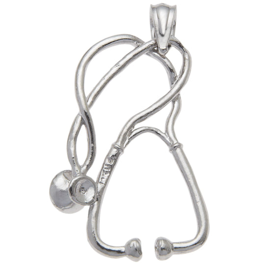 0.925 Sterling Silver 7/8in Stethoscope Charm