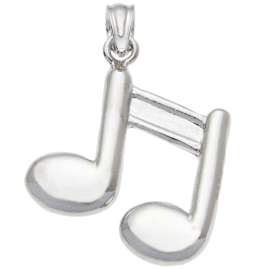 0.925 Sterling Silver 3/4in Musical Note Charm