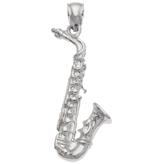 0.925 Sterling Silver 1 1/4in Sax Charm