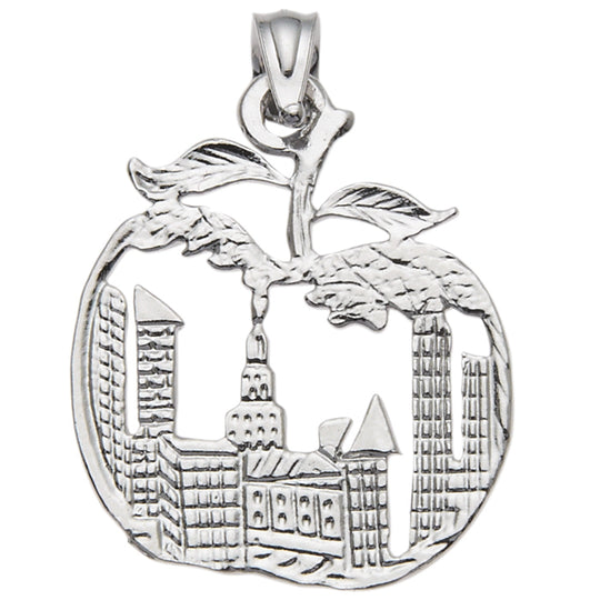 0.925 Sterling Silver 1in NYC Skyline Big Apple Charm