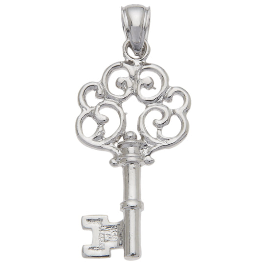 0.925 Sterling Silver 1in Key Charm