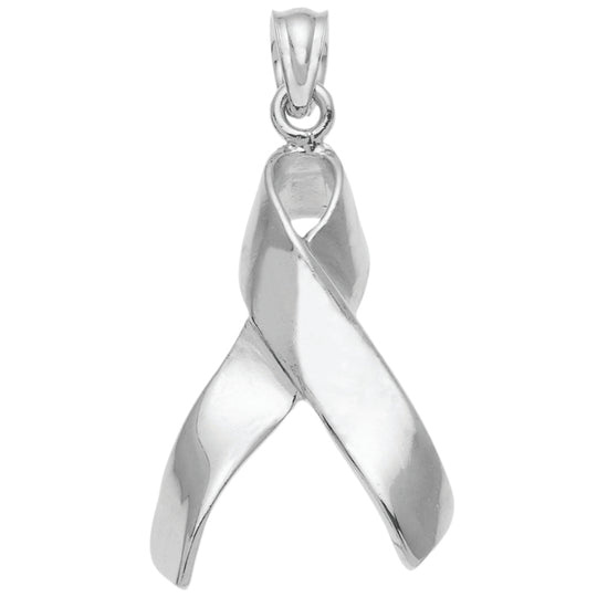 0.925 Sterling Silver 1in Ribbon Charm