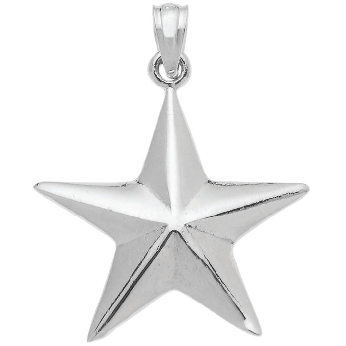0.925 Sterling Silver 7/8in Star Charm