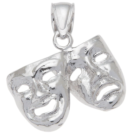 0.925 Sterling Silver 3/4in Happy/Sad Face Charm