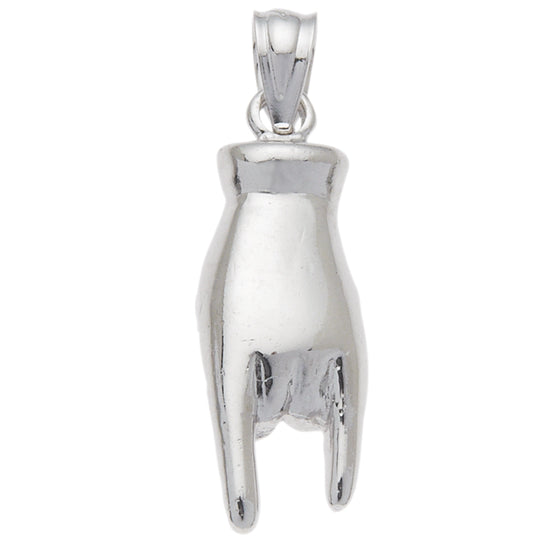 0.925 Sterling Silver 3/4in Italian Hand Charm