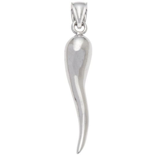 0.925 Sterling Silver 1 1/4in Italian Horn Charm