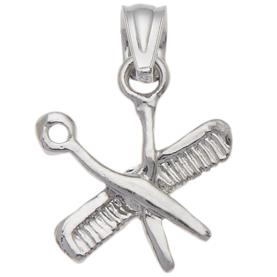 0.925 Sterling Silver 3/4in Scissor & Comb Charm