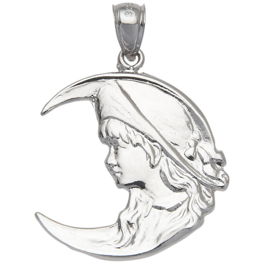 0.925 Sterling Silver 1in Moon Charm