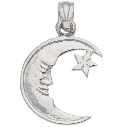 0.925 Sterling Silver 3/4in Moon Charm