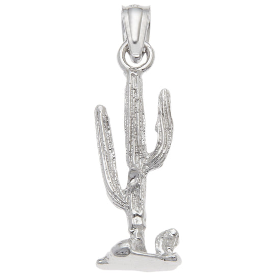 0.925 Sterling Silver 1in Cactus Charm