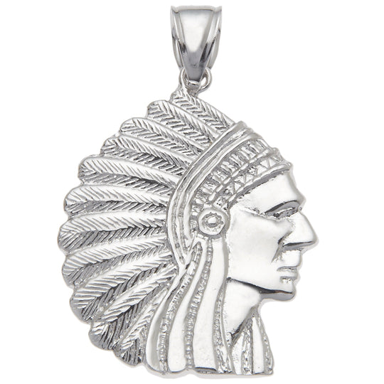 0.925 Sterling Silver Indian Head Charm